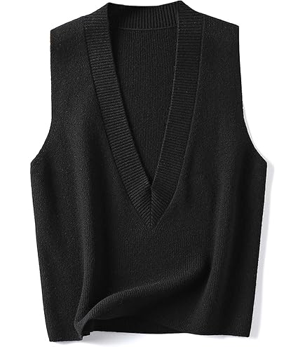 ZUEVI Women's Sweater Vest V Neck Sleeveless Pullover Knitwear